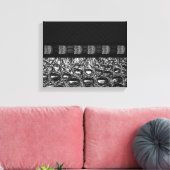 シルバーCrocodileテクスチャ キャンバスプリント (インサイチュ (リビング))