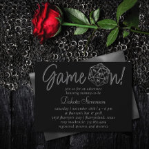 シルバーD20ゲームオン |ファンタジーサイコロブライダルシャワー