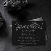 シルバーD20ゲームオン |ファンタジーサイコロブライダルシャワー 招待状