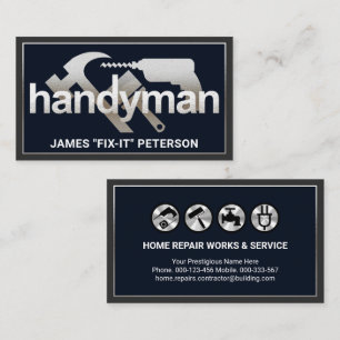 シルバーHandyman Toolsフレーム 名刺