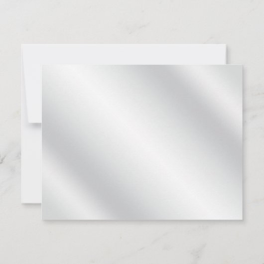 シルバーPeony on White Reply Card 招待状 (裏面)