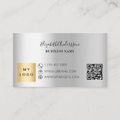 シルバーqrコードのビジネスロゴ ロイヤリティカード (裏面)