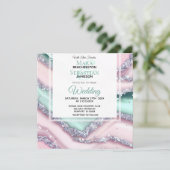 *~*シルバーQRミントピンクアゲートAR66 RSVP 結婚's 招待状 (スタンド正面)