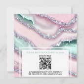 *~*シルバーQRミントピンクアゲートAR66 RSVP 結婚's 招待状 (裏面)