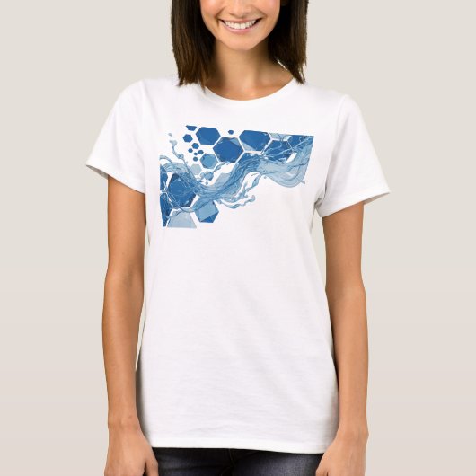 シルバーWATER FLOW グラフィックTシャツ Tシャツ (正面)
