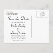 シルバーXO's Save the Date 案内ポストカード (裏面)