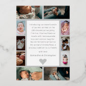 シルバ実在ー写真コラージュHelloベビー発表 箔招待状 (裏面)