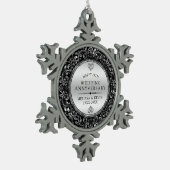 シルバ渦巻形のー・フレーム25結婚周年 スノーフレークピューターオーナメント (左)