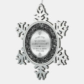 シルバ渦巻形のー・フレーム25結婚周年 スノーフレークピューターオーナメント (右)