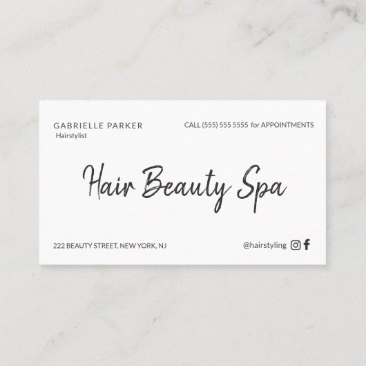 シルバ独占的ーグレーレザールック美容師 名刺 (裏面)