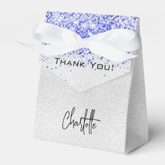 シルバ王室のーのグリッターの輝き感謝していの名前 フェイバーボックス (正面サイド)