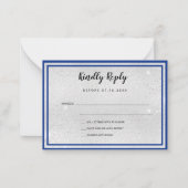 シルバ王室のーの金エレガント属の弓ウェディングRSVP ノートカード (正面)