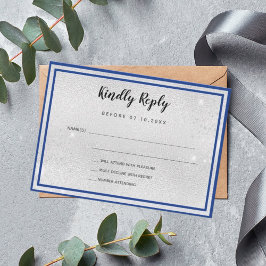 シルバ王室のーの金エレガント属の弓ウェディングRSVP ノートカード