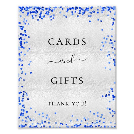 シルバ王室のー結婚ブルーのカード贈り物 フォトプリント            (正面)