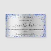 シルバ王室のー・ブルーの結婚式は日付磁石を保存 (正面)