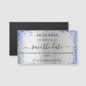 シルバ王室のー・ブルーの結婚式は日付磁石を保存 (正面/裏面)