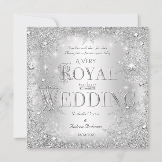 シルバ王室の結婚ー冬ワンダーランドクラウン 招待状 (正面)