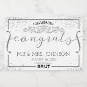 シルバ結婚ーのきらめくワインラベル スパークリングワインラベル (シングルラベル)