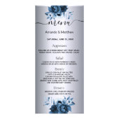 シルバ結婚ーのメニュー青花模様エレガントモダン ラックカード (正面)