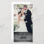 シルバ結婚ーの写真ありがとうはがき サンキューカード (正面/裏面)