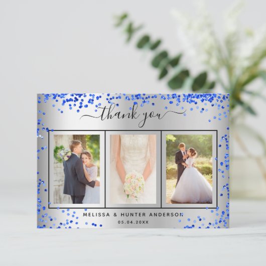 シルバ結婚ーの王室の青い写真の脚本 サンキューカード (スタンド正面)