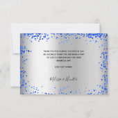 シルバ結婚ーの王室の青い写真の脚本 サンキューカード (裏面)