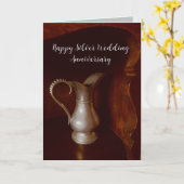 シルバ結婚ーの記念日の願い25年 カード (黄色い花)