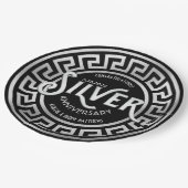 シルバ結婚ーの記念日アールデコ25グリッター ペーパープレート (アングル)