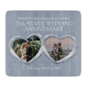 シルバ結婚ーの記念日過去のプレゼント写真 カッティングボード (正面)