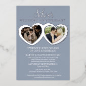 シルバ結婚ーの記念日25thパーティー6枚 箔招待状 (正面)