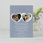 シルバ結婚ーの記念日25thパーティー6枚 箔招待状 (立ち正面)