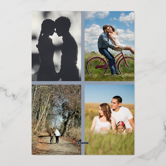 シルバ結婚ーの記念日25thパーティー6枚 箔招待状 (裏面)