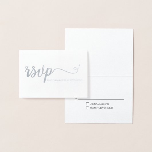 シルバ結婚ーの記念日RSVP 箔カード (ディスプレー)