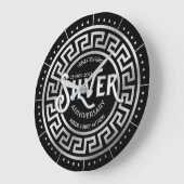 シルバ結婚ー記念日25thアールデコグリッター ラージ壁時計 (傾斜)