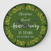 シルバ結婚ー記念日 ラージ壁時計 (正面)