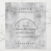 シルバ結婚ー記念日 ワインラベル (シングルラベル)