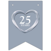 シルバ結婚ー25周年記念のカスタム写真 バンティングフラッグ (第1の旗)