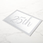 シルバ結婚ー25周年記念フォイル招待状 箔招待状 (回転した状態)