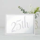 シルバ結婚ー25周年記念フォイル招待状 箔招待状 (立ち正面)