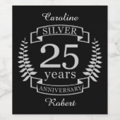 シルバ結婚ー25周年 ワインラベル (シングルラベル)