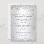 シルバ結婚ー・ウィンター・ワンダーランド王室のクラウン 招待状 (裏面)