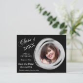 シルバ絵を描スブラシ枠の卒業日を保存 ポストカード (スタンド正面)