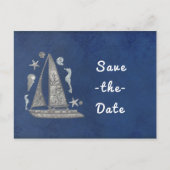 シルバ航海のー・ボートとビーチのアイテムが日付を保存 案内ポストカード (正面)