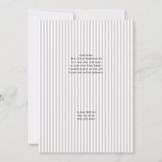 シルバ華美ーのフレーム光グレーストライプの結婚 招待状 (裏面)