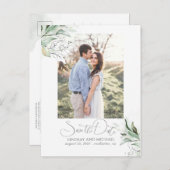 シルバ離れーズGreenery Save the Date Photo 案内ポストカード (正面/裏面)