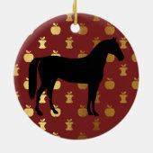 シルパーソナライズされたエット馬〜赤金のリンゴ セラミックオーナメント (裏面)