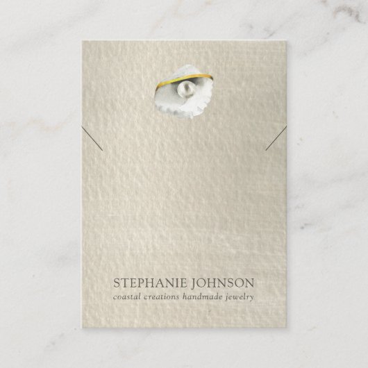 シルビーパールシーシェルネックレスディスプレイカード 名刺 (正面)