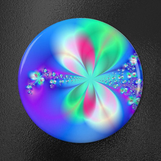 シルフダンスブライトブルーフラクタルアート マグネット