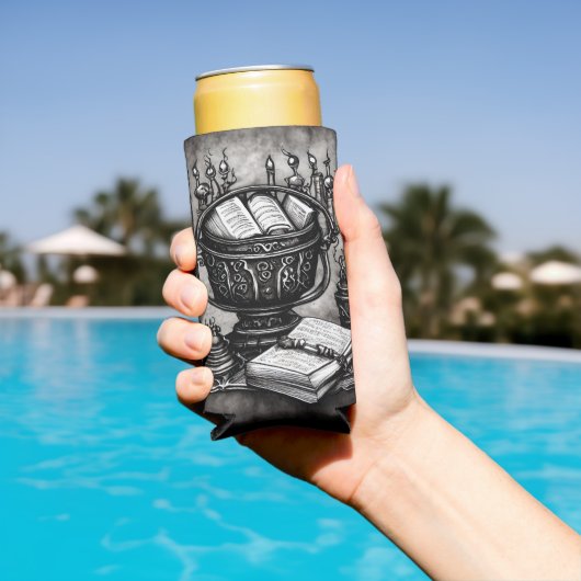 シルブリスティームパンクカルドロンスペルブックスとポーション スリム缶クーラー (インサイチュ プール)