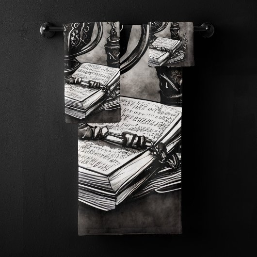 シルブリスティームパンクカルドロンスペルブックスとポーション バスタオルセット